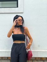 cropped faixa com faixinha de pescocço preto