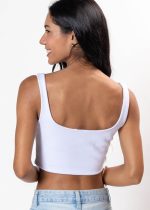 Cropped Feminino de Alça Duplo Branco
