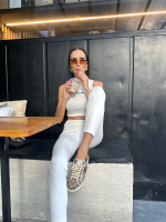 conjunto feminino canelado tendencia atacado e varejo