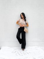 T-shirt Feminina Babylook 100% Algodão Aesthetic Bege