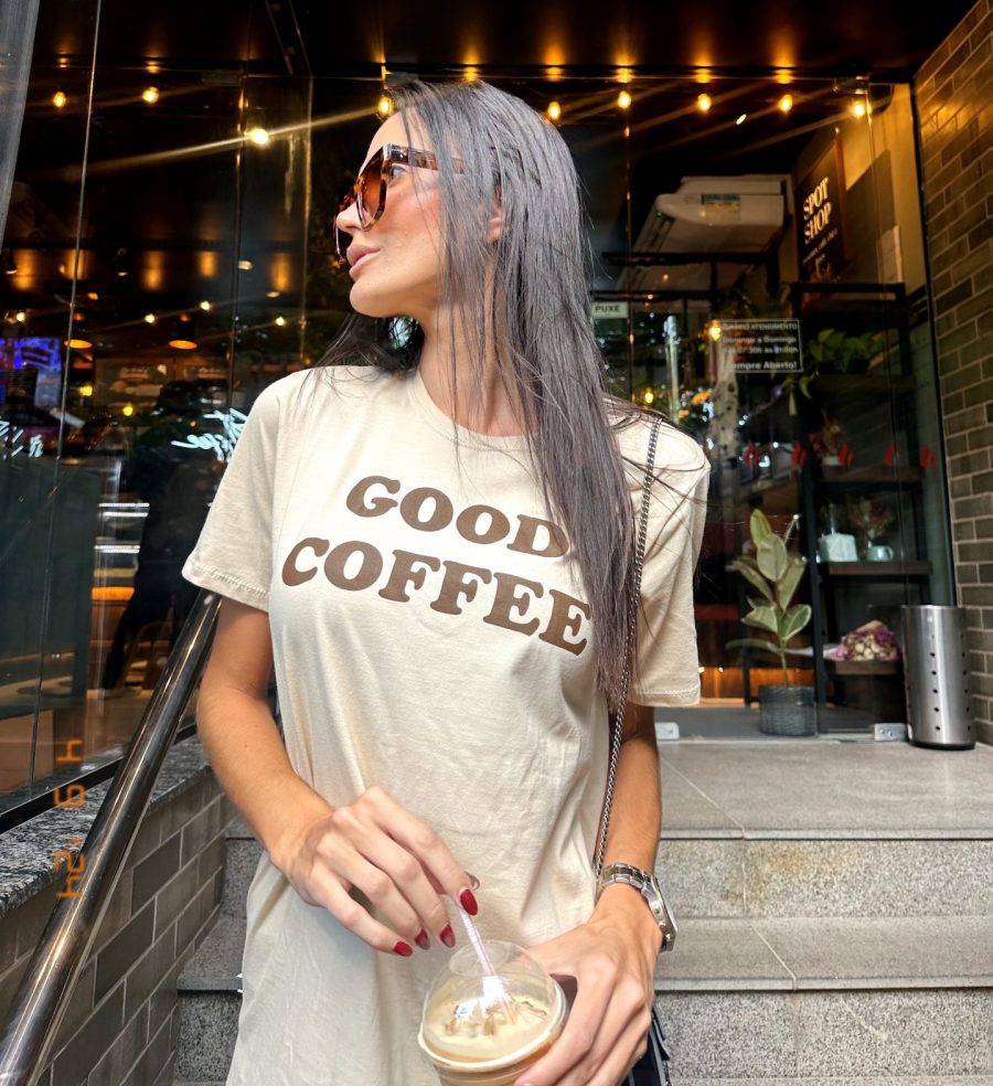Cropped Feminino 100% Algodão Básico Iced Coffee Bege