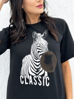T-shirt Feminina 100% Algodão Classic Preta