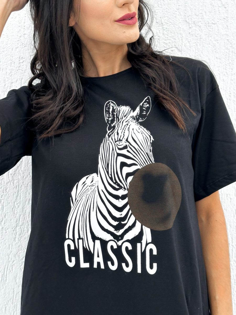 T-shirt Feminina 100% Algodão Classic Preta