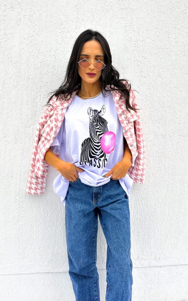 T-shirt Feminina 100% Algodão Estampa Classic Branca