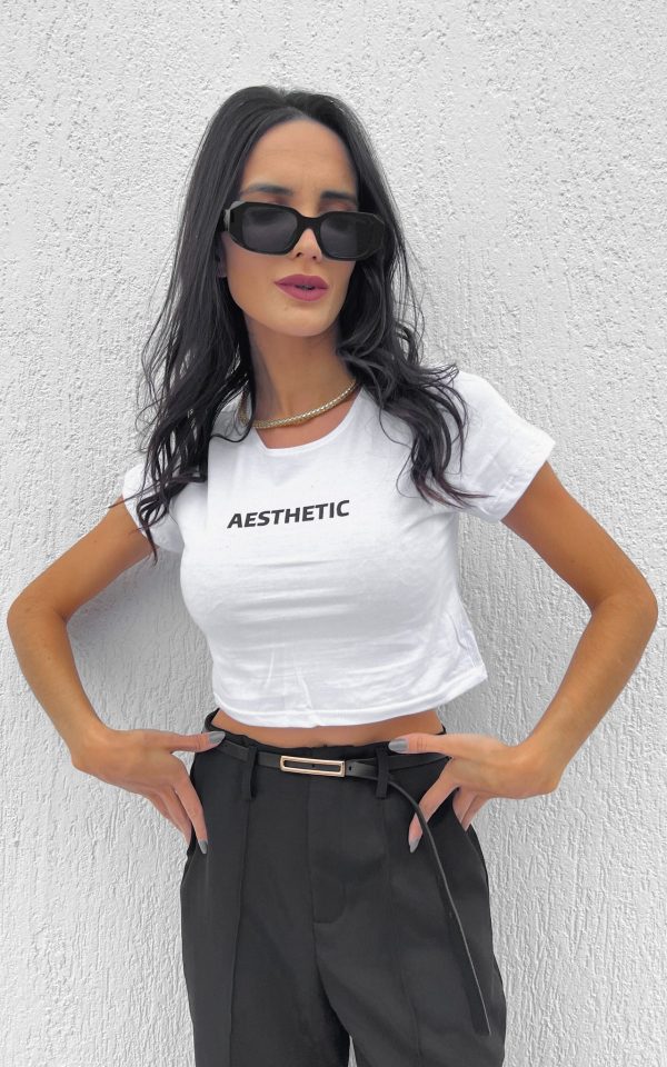 T-shirt Feminina Babylook 100% Algodão Aesthetic Branca