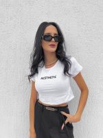 T-shirt Feminina Babylook 100% Algodão Aesthetic Branca