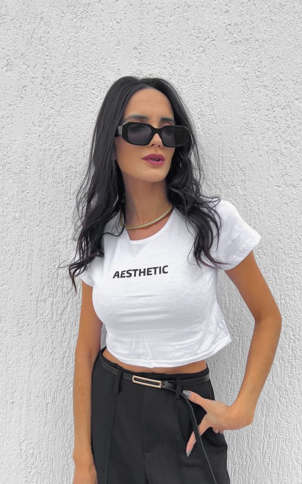 T-shirt Feminina Babylook 100% Algodão Aesthetic Branca