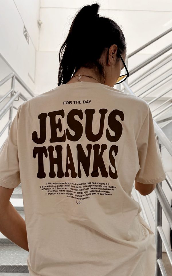T-shirt Feminina 100% Algodão For The Day Bege