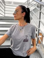 T-shirt Feminina 100% Algodão Wine Loveres Cinza