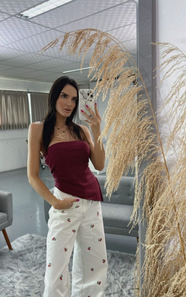 blusa tomara que caia estilosa cor cereja pistache preta estilo zara atacado e varejo online