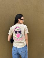 T-shirt Feminina 100% Algodão Estampa Natal Bege