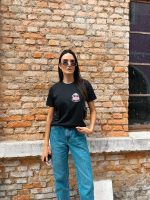 T-shirt Feminina 100% Algodão Estampa Natal Preto