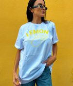 T-shirt Feminina 100% Algodão Estampa Lemon Amarela