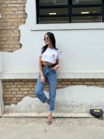 Cropped Basic 100% Algodão Estampa Natal Branco