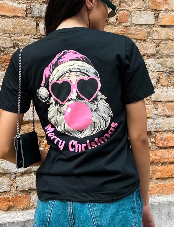 tshirt feminina papai noel natal promoção black
