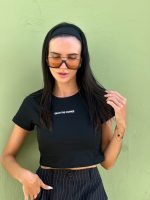 babytshirt tendencia feminina preta 100% algodao1