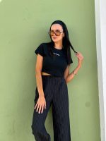 babytshirt tendencia feminina preta 100% algodao