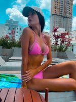 biquini cortininha rosa chiclete tendencia com transparencia conjunto barato verao looks