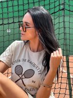 tshirt feminina tenista padel ou beach tenis perfeita para looks do dia tenis estampa marrom