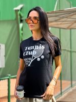 tshirt feminina tenista padel ou beach tenis perfeita para looks do dia tshirt preta