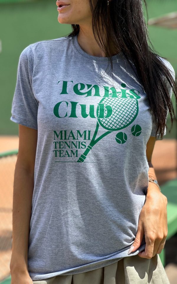 tshirt feminina tenista padel ou beach tenis perfeita para looks do dia verde estampa