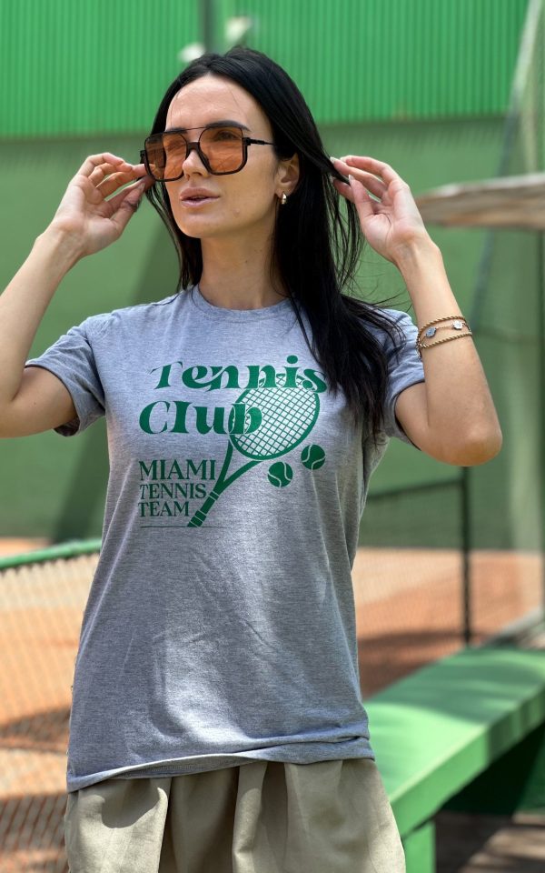 tshirt feminina tenista padel ou beach tenis perfeita para looks do dia verde estampa