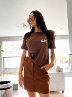 tshirtfeminina 100 marrom tendencia